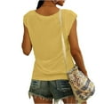 thumbnail image 4 of Qwertyu Tank Top for Women Solid Color V Neck Sleeveless Causal Sexy Shirts Hawaiian Beach Holiday Sports Workout Running Tees Summer Basic Tops Yellow S, 4 of 6
