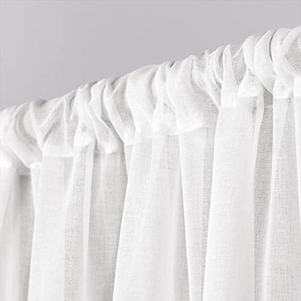 Exclusive Home Curtains Tassels Embellished Sheer Rod Pocket Curtain Panel Pair, 54x84, Teal