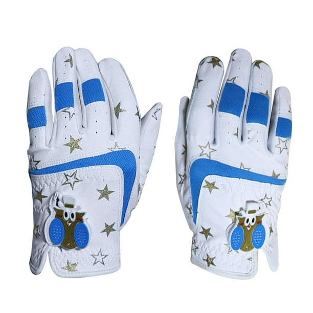 Guantes de golf para niños duraderos, mano izquierda y derecha, de cuero, transpirables, profesionales, SL S