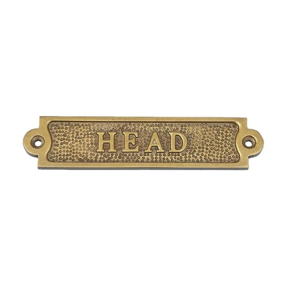 Hampton Nautical MC-2203-AN Antique Head Decorative Vintage Brass Wall Sign