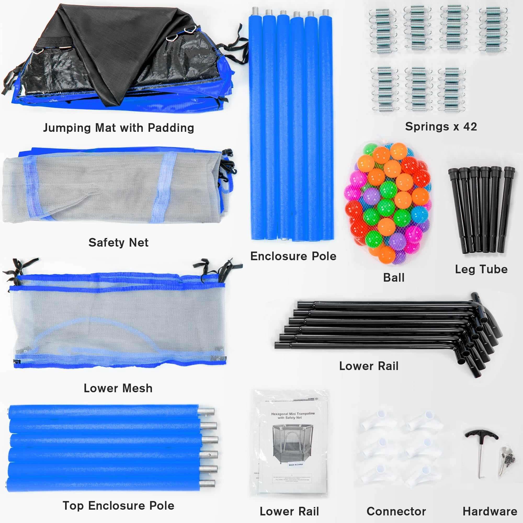 JOYFULIN 55" Trampoline for Kids, 4.5FT Mini Indoor Outdoor Toddler Trampoline with Enclosure Net and Pit Balls Baby, Small Kids Trampoline Birthday Gifts for Girl and Boy Age 1-8