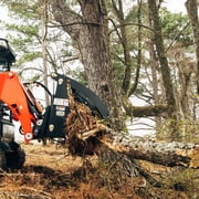 Titan Attachments 84in Clamshell Root Grapple Rake, Universal Skid Steer Mounting, Twin 3,000 PSI Cylinders, Brush Debris Landscaping Grapple