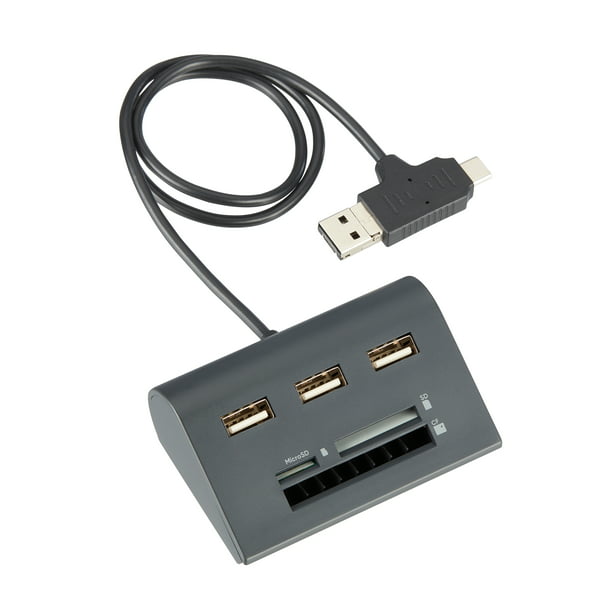 onn. USB Hub with SD, Micro SD and Compact Card Reader Walmart.com