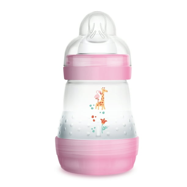 MAM Baby Bottles for Breastfed Babies, MAM Baby Bottles AntiColic, Girl, 5 Ounces, 1Count