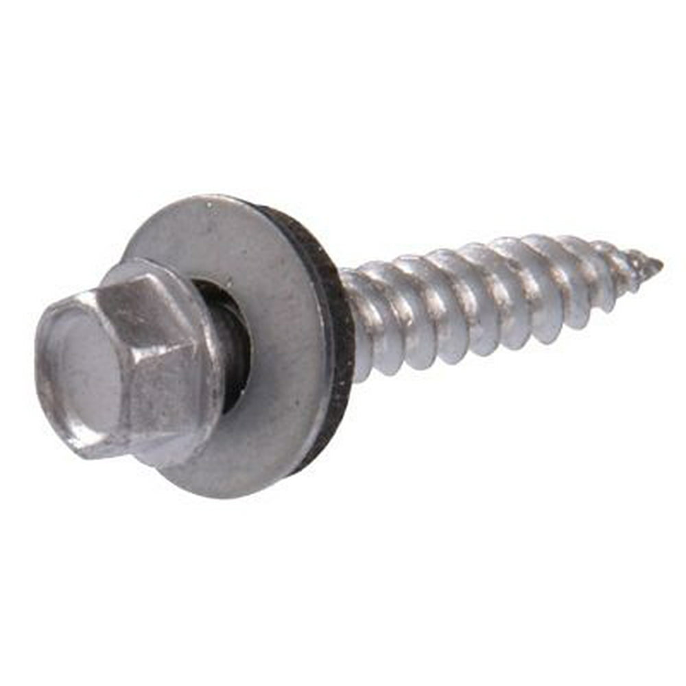 47704 Sheet Metal SelfPiercing Screws With Washer, Hex Head, Gray
