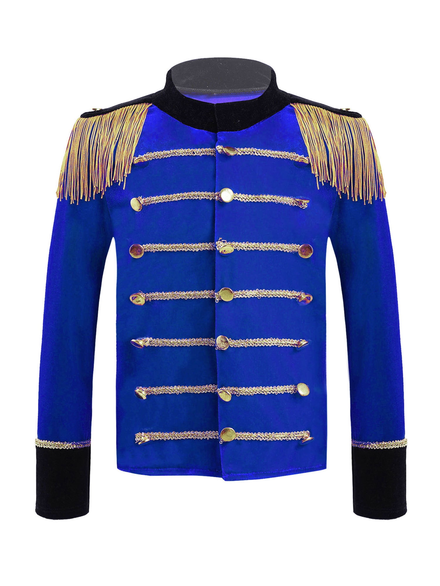 iEFiEL Kids Boys Honor Guard Uniform Tops Halloween Costume Marching Band Tassel Jacket Coat
