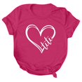 thumbnail image 1 of Hyknon Hauts pour Femmes Été Amoureux T-shirt Imprimé Col Rond Manches Courtes Haut Doux Pull Polyvalent pour Sortir, 1 of 4
