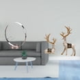 thumbnail image 2 of CarpNettore Elegant Metal Wine Rack Organizer with Reindeer Statue Display for Home Office Living Room Adult Beverage Bottle Storage Holder, 2 of 8