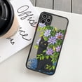thumbnail image 1 of Funda de teléfono con Gato y flores para iPhone, carcasa trasera dura y suave a la moda para modelos 14 Pro Max, 11, 12 Pro, 13Pro Max, XS Max, XR, X, 8, 7Plus, SE Fivean unisex, 1 of 2