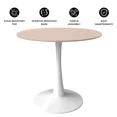 thumbnail image 6 of LeisureMod Bristol 27" Round Dining Table with Sintered Stone Top and White Steel Pedestal Base for Modern Kitchen and Dining Room, 6 of 8