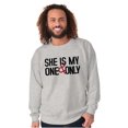 thumbnail image 4 of Romantic Matching Set His Hers Couple Men's Big & Tall Crewneck Sweatshirt Brisco Brands 5X, 4 of 6
