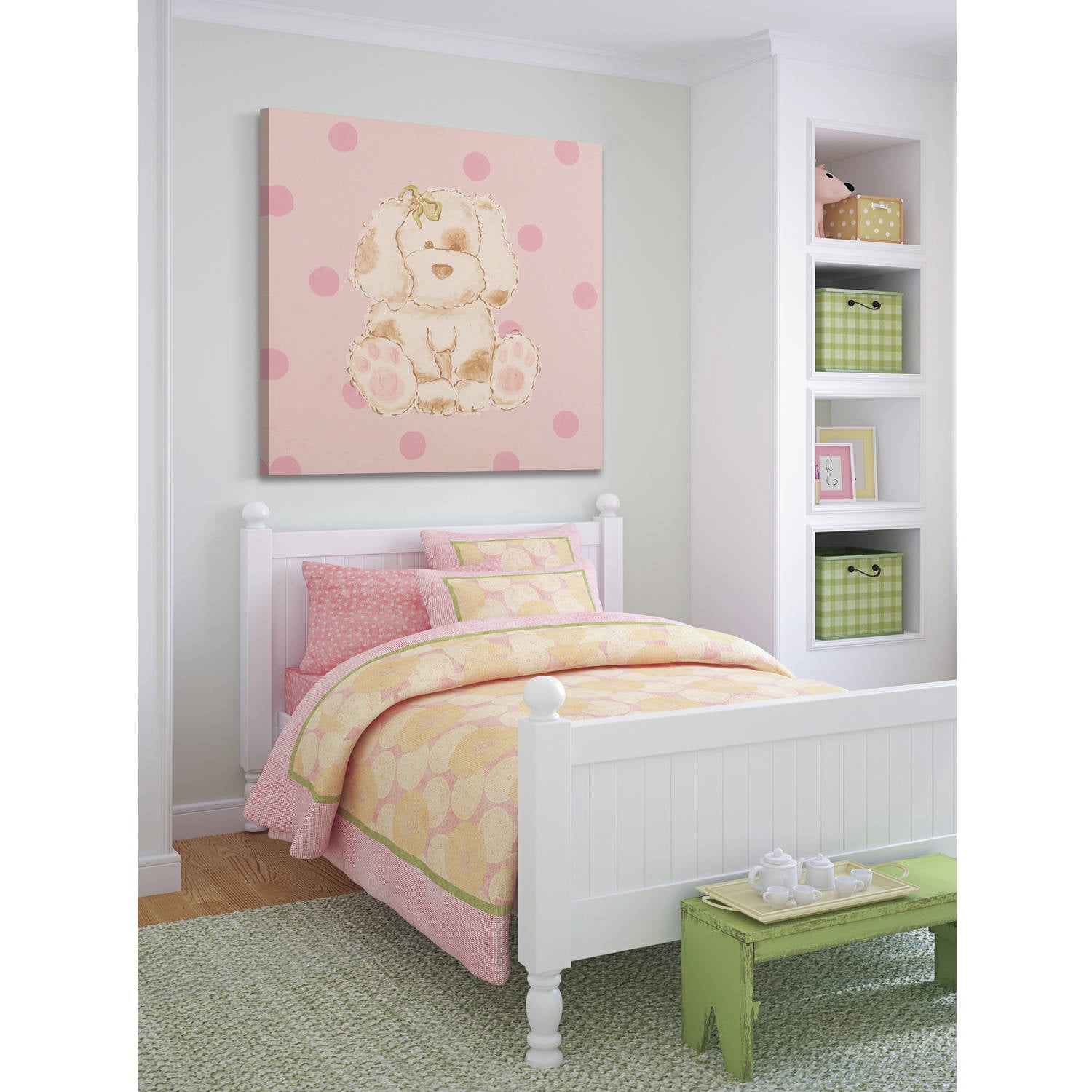 Marmont Hill "Snuggly Puppy" by Reesa Qualia Painting Print on Wrapped Canvas