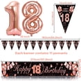 thumbnail image 4 of 18 Birthday Decorations, 18th Birthday Decorations for Girls Women, Black Rose Gold 18th Happy Birthday Banner with Balloons, 18 Years Old Birthday Backdrop Yard Signs Eighteen Birthday Decor Supplies, 4 of 8