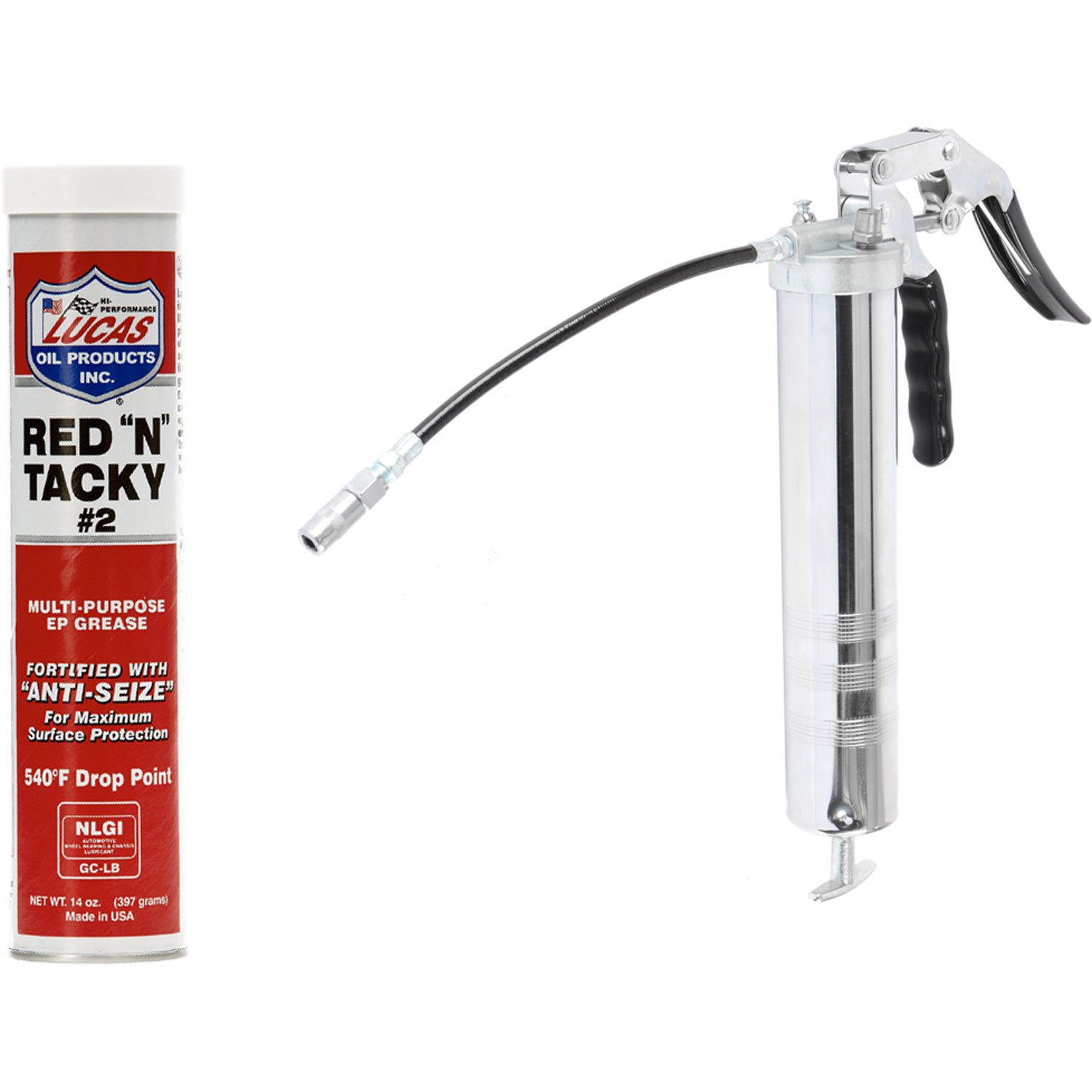 JEGS 81018K Lucas Red "N" Tacky Grease and Gun Kit