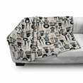 thumbnail image 3 of Retro Soft Flannel Fleece Throw Blanket, Old School Vintage Kitchen Utensils and Oranges and Eggs, Cozy Plush for Indoor and Outdoor Use, 50" x 70", Charcoal Grey Pale Peach, by Ambesonne, 3 of 6