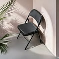 thumbnail image 5 of CONCETTA 10-Pack Sturdy Metal Folding Chairs, Modern, Waterproof, Black (Set of 10), 5 of 7