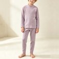 thumbnail image 4 of hotojiny 2PCS Children Thermal Set Base Layer Mock Neck Long Sleeve Top Comfy Long Pants Soft Skinny Kids Outfit(Purple,14-15 Years), 4 of 7