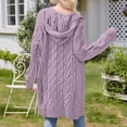 thumbnail image 4 of Kaondbfi Women's Cardigan, Open Front Cardigan Cable Knit Sweaters Solid Color Chunky Long Sweater Coats Winter Clothing for Women, 4 of 9