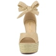 thumbnail image 3 of Sandalias de cuña Allegra K Alpargatas Correa de tobillo Mujeres Beige 41, 3 of 7