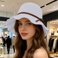 thumbnail image 5 of Levmjia Women Fisherman Hat Breathable Straw Bow Lightweight Sun Hat For Beach Travel Gardening Daily Commute Outdoor Casual Leisure Summer UV Protection, 5 of 7