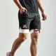 thumbnail image 4 of Pantalones cortos para correr 2 en 1 para hombre con bolsillos para teléfono, toalla con lazo, estampado de anime, pantalones cortos de compresión atléticos ligeros para entrenamiento en gimnasio, 4 of 5