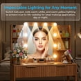 thumbnail image 6 of Zimtown Modern Makeup Vanity Table Set with LED Lights , Mirror and Charging Station, Dressing Desk with 2 Drawers for Bedroom, Wood Color, 6 of 9