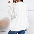 thumbnail image 5 of miqiqism Women's Sheer Floral Lace Cardigans Juniors Long Sleeves Jackets Trendy Round Neck Full Zip Up Baseball Coat 2024 Fall Lightweight Outwear Cardigan,White,Small, 5 of 6
