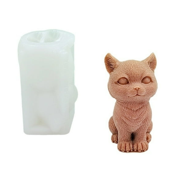 Silicone Mold Clay Molds Beautiful Ornaments Molds Cute Cat Shape Statue Molds