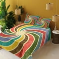 thumbnail image 2 of Ambesonne Nostalgic Fitted & Top Sheet Set with Shams, Nostalgic Spiral, Multicolor, 2 of 5