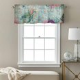 thumbnail image 3 of Vintage Sea Turtles Valance Curtain for Windows Pink Flower Shell Starfish Coral Ocean Watercolor Rod Pocket Curtain Valances Short Window Treatments for Kitchen Bathroom Laundry 42 x 12 Inch, 3 of 9