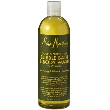 2 Pack - Shea Moisture Olive & Green Tea Bubble Bath & Body Wash 16 oz