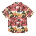 BZSMCE Short-Sleeve Button-Down Shirt Summer Black Palm Red Cloud ...