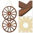 thumbnail image 3 of HERFIER 2pcs Wagon Wheel Decor Wooden Wagon Wheel Wall Decor Vintage Wagon Wheel Wood Decor for Bar Garage 11.4x11.4x0.2in, 3 of 8