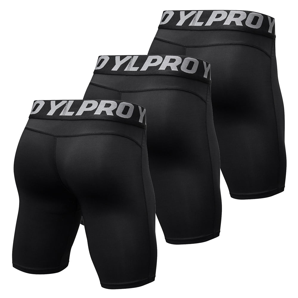 Yel Pro 3 Pack Men Compression Shorts Active Workout Underwear Other L