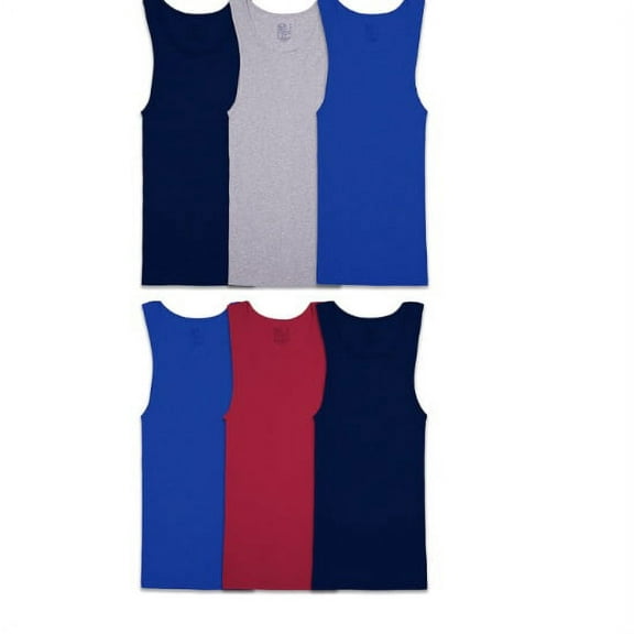 Fruit of the Loom Men's A-Shirts Asst Solids 6 Pack Size Large 42"-44"