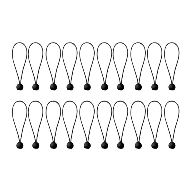 20x Bolas de cordón de cordón de lona, correa elástica de bungee elástica multifuncional, de servicio pesado para acampar, carpas hogar 20 cm
