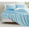 thumbnail image 2 of Chezmoi Collection Extra Soft Bed Sheets Set, Double Brushed Microfiber 14-Inches Deep Pockets, 4-Piece Sheet Set, California King, Chambray Blue, 2 of 8