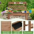 thumbnail image 2 of Topeakmart Garden Potting Bench Outdoor Wooden Work Station Table with Sliding Tabletop, Brown, 2 of 7