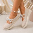 thumbnail image 2 of YOUYEDIAN Loafers for Women Platform Slip On Versatile Stripe Bowtie Deco Fashion Comfy Knit Flats Casual Soft Breathable Walking Shoes, 2 of 5