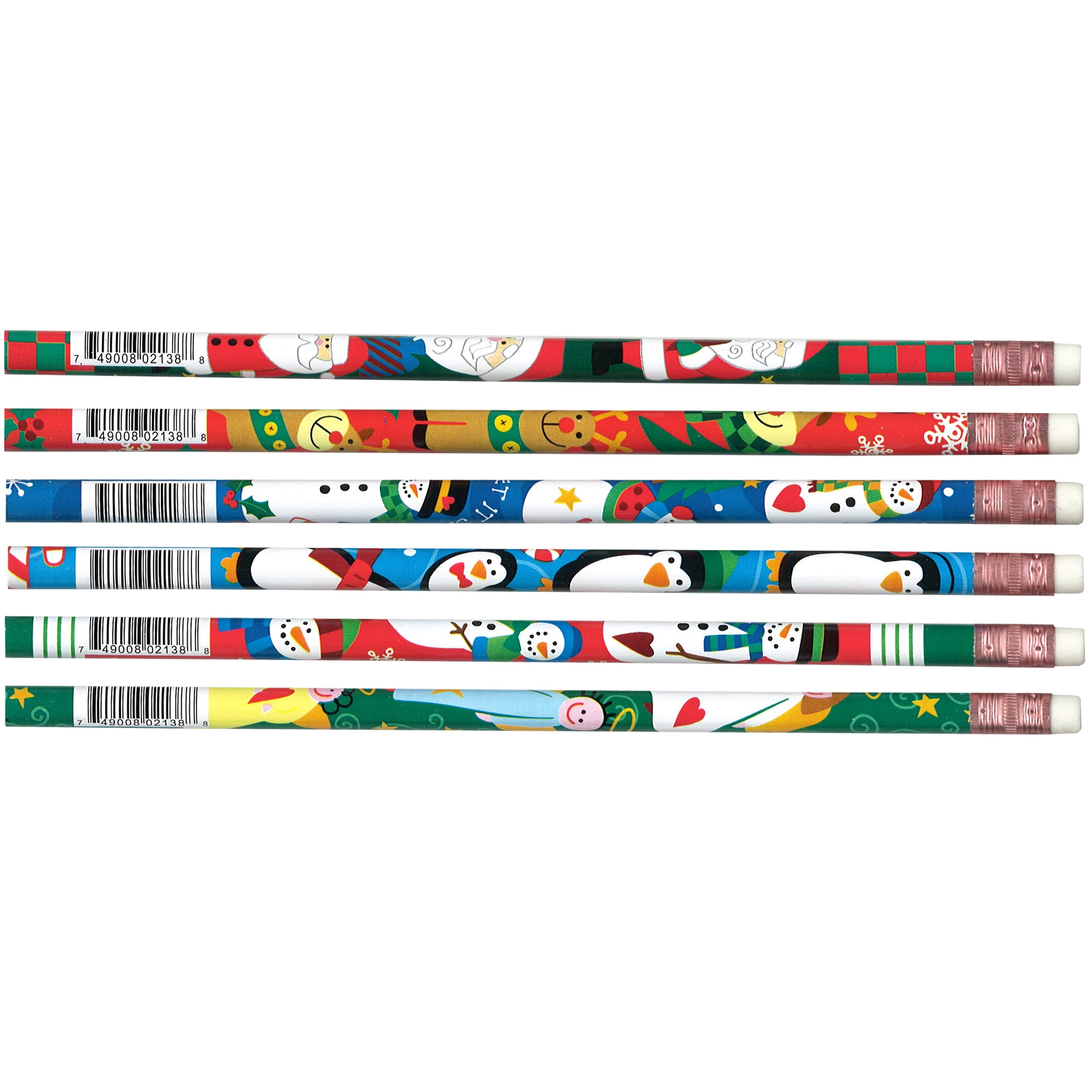 Moon Products Christmas Assortment Pencils, 12 Per Pack, 12 Packs