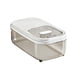 thumbnail image 2 of Contenedor de Alimentos para El Hogar | Recipiente de Plástico Hermético, a Prueba de Insectos y Humedad, para Granos, Harina y Arroz | Organizador de Cocina Blanco Transparente con Asa y Base Antide, 2 of 6