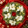 thumbnail image 2 of 24 Inch Christmas Wreath, Outdoor Christmas Wreath with Red Artificial Poinsettia Flowers Ball Ornaments Pine Cones Berries for Door Wall Window Fireplace Home Holiday Decorations, 2 of 6