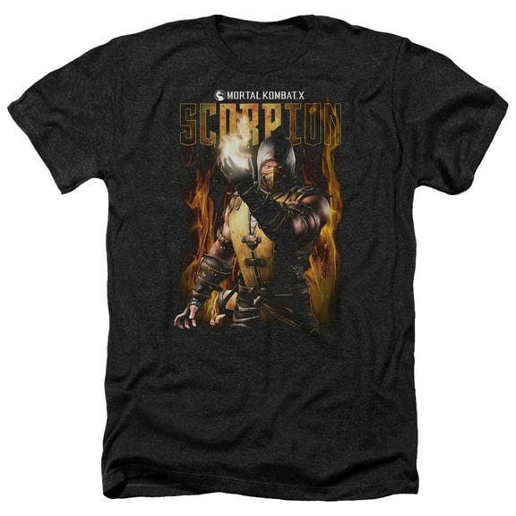 Mortal Kombat - Scorpion - Heather Short Sleeve Shirt - Large