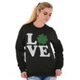 thumbnail image 5 of St Patrick's Day Shamrock Love Women Crewneck Sweatshirt Brisco Brands X, 5 of 6