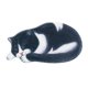 thumbnail image 1 of Bonita alfombra de baño con forma de gato durmiendo, felpudo interior de entrada. Blanco negro, 1 of 9