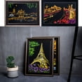 thumbnail image 5 of Colorful Town Night Scratch Artwork Kit Adult Paint by Scratch Set for Stress Relief and Home Embellishment Type 2, 5 of 10