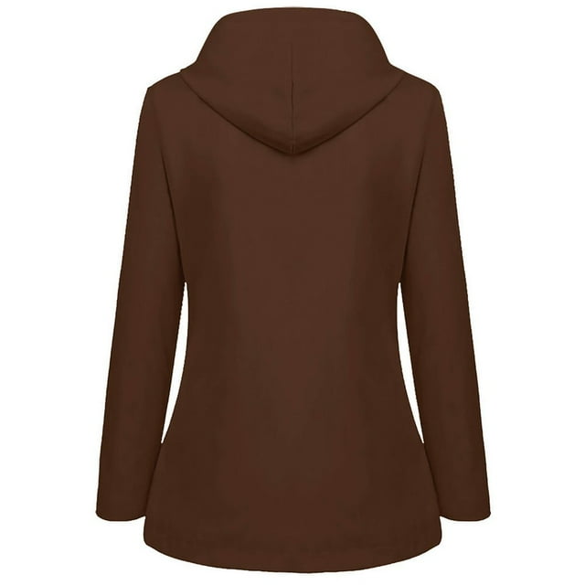 Imperméable en Peluche pour Femmes, Manteau Coupe-Vent à Capuche