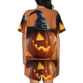 thumbnail image 4 of Womens Pajama Sets With Pocket, Halloween Witch Hat Pumpkin Cute Lounge Sets Short Sleeve Sleepwear PJ Sets for Women, 4 of 6
