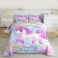 thumbnail image 2 of Homewish Cute Animal Unicorn Bedding Comforter Set 2pcs for Kids Child Girls,Dreamy Princess Twin Comforter Sets Microfiber,Cartoon Rainbow Breathable Bedding Set,Breathable Home Decor,Reversible, 2 of 8