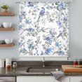 thumbnail image 5 of Blue Floral Birds Sheer Curtains 45 Inches Long, Farmhouse Flowers Pastoral Light Filering Curtains, Breathable Simi Curtain Privacy Drapes for Kitchen Bathroom Lightweight Small Window Treatment, 5 of 9